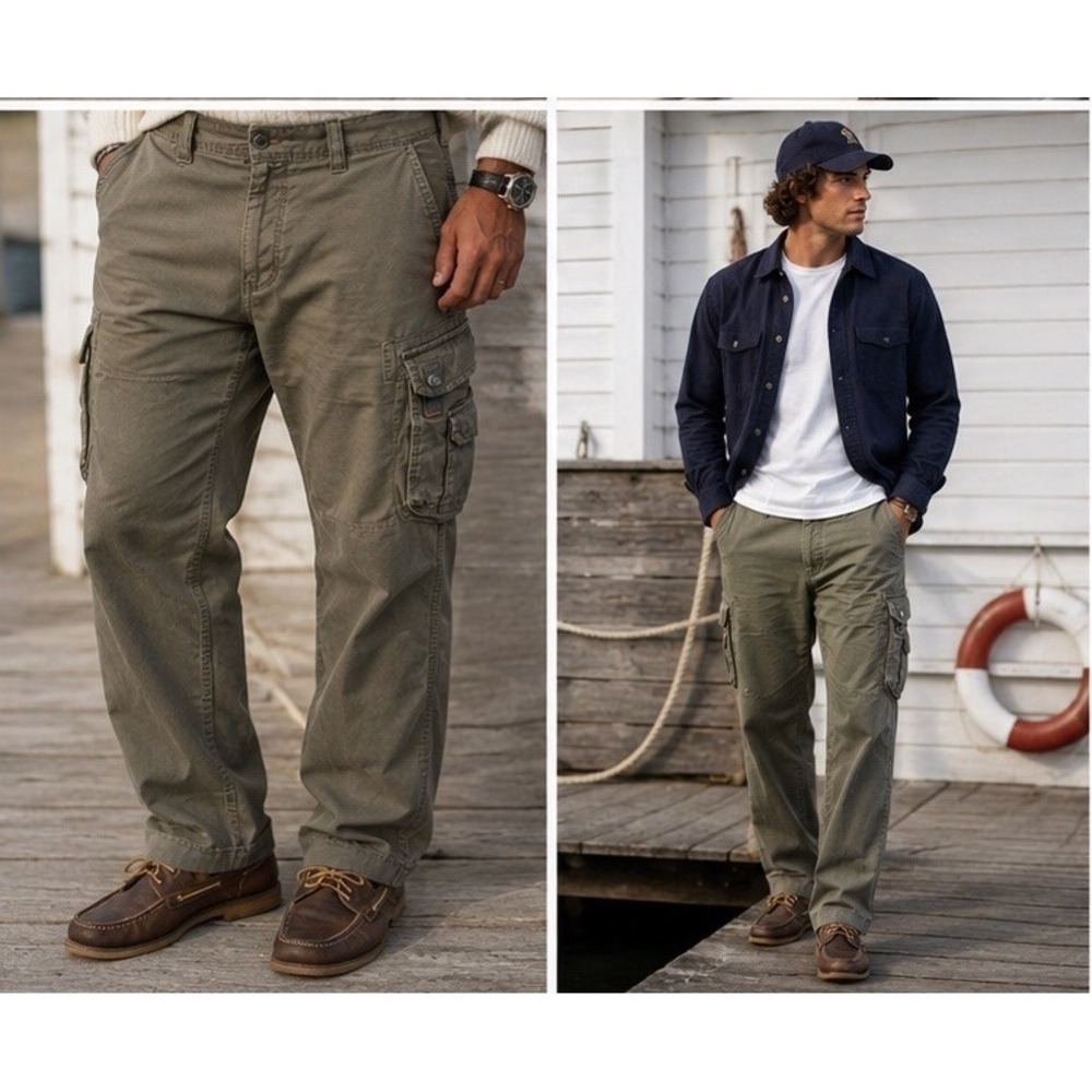 RedHead Cargo Pants Mens 40x30(28) Olive Green Utility Workwear Outdoor Rugged